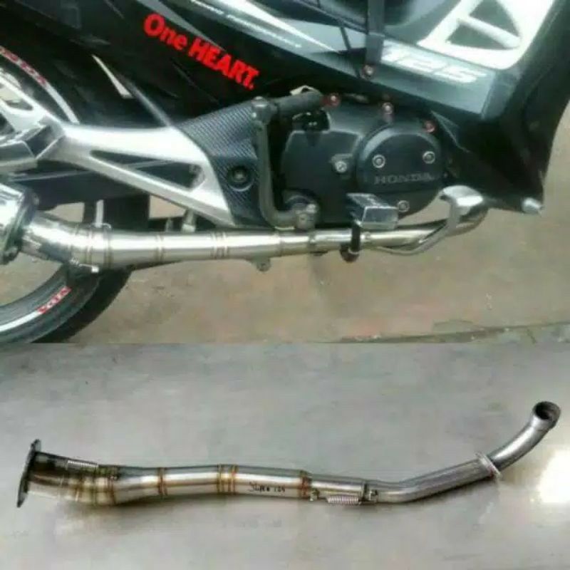 Leher/pipa knalpot Racing Standart samping + adaptor