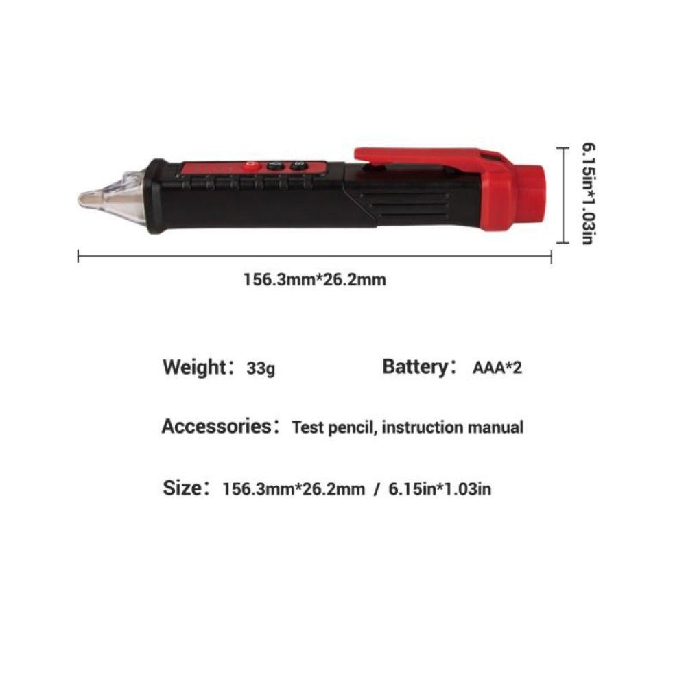 Top Detektor Tegangan AC/DC Alat Ukur Kawat Non Kontak Multi Fungsi 12V-1000V Tester Elektrik