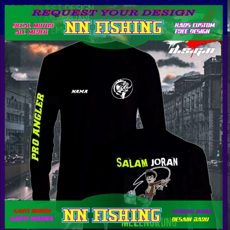 BAJU TSHIRT KAOS MANCING PREMIUM  BISA CUSTOM NAMA,LOGO,TULISAN  BAJU MANCING KAOS DISTRO PRIA