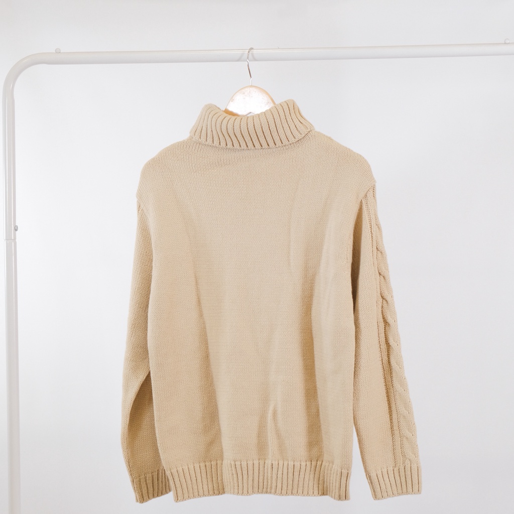 TURTLENECK Sweater Dewasa Kerah Tinggi Cable Knit Oversize [PREMIUM]