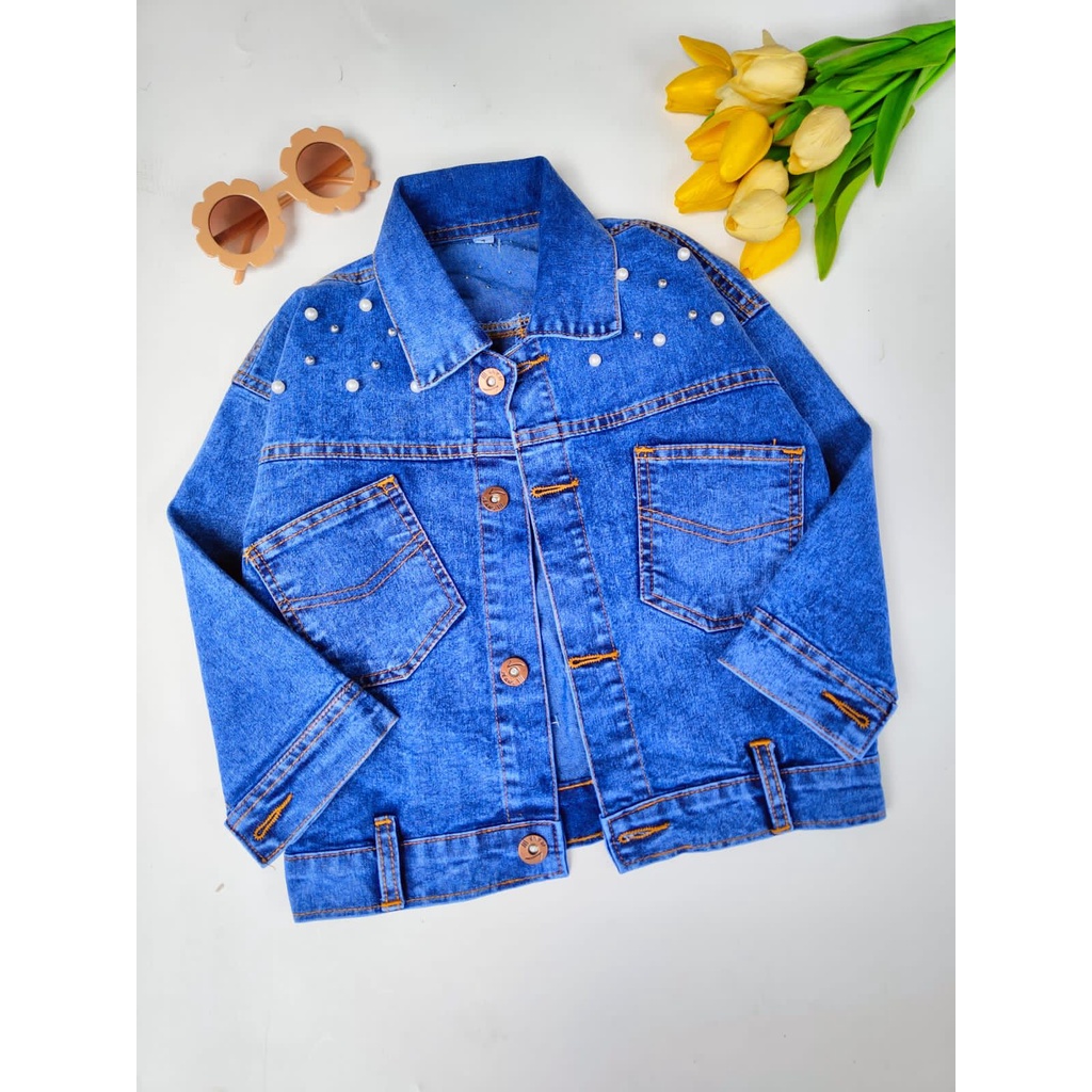 Jaket jeans Crop Anak usia 3th-10th