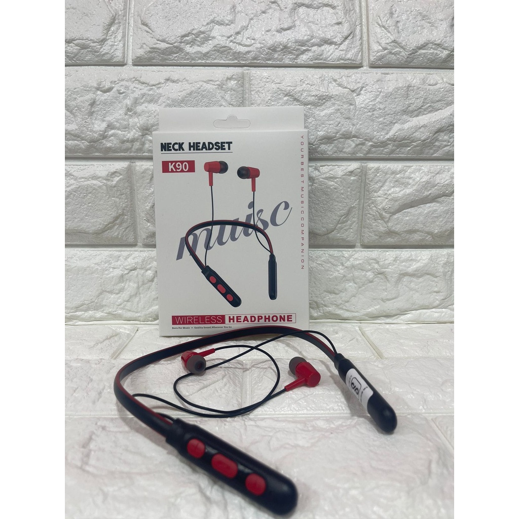 Handsfree Earphone Bluetooth Kabel Headset Maghnet K90/88-Bass