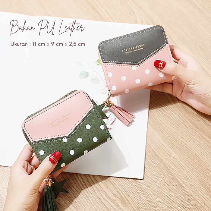 Dompet Wanita Kecil Dompet Kartu Mini Cute Korea Import Wallet Motif