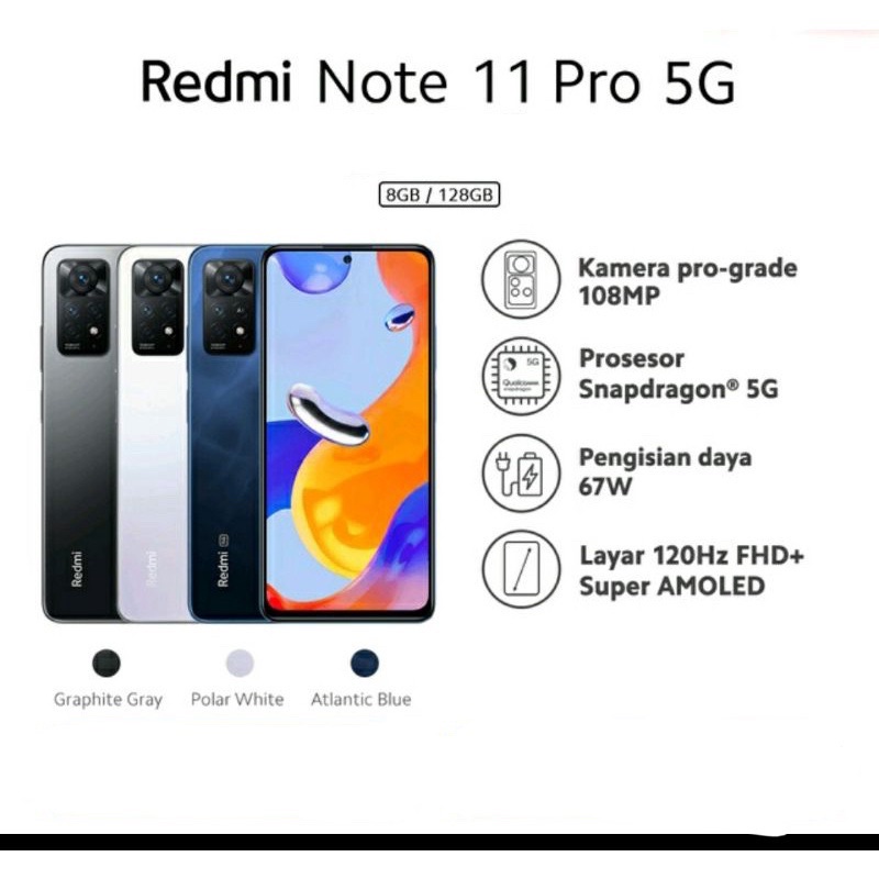 Xiaomi Redmi Note 11 Pro 5G 8/128GB Garansi Resmi