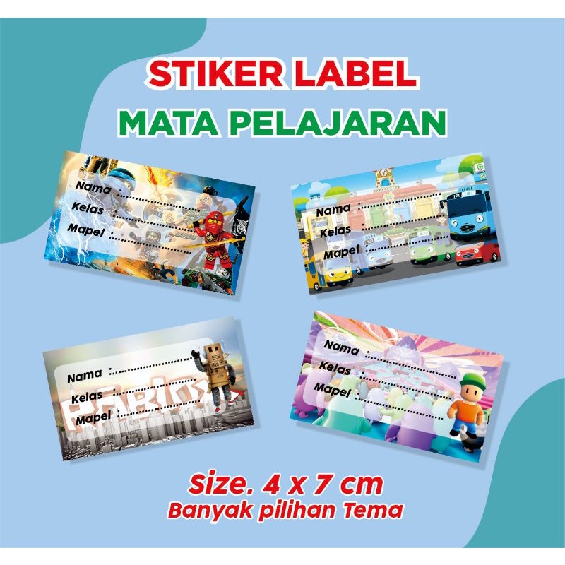 

STIKER NAMA KELAS / STIKER LABEL MATA PELAJARAN / STIKER BUKU PELAJARAN - FATIHPRINTING