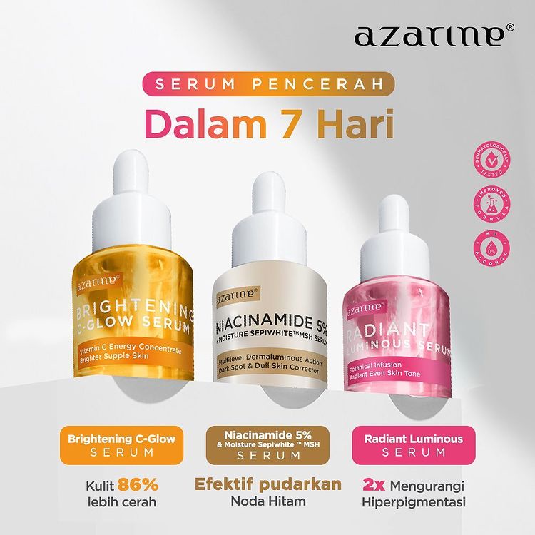 Azarine X Marvel Serum Series Acne Spot Serum Peeling Exfoliating Azarine Serum Niacinamide Brightening C Glow Mencerahkan Wajah Revatilizing Serum Retinol