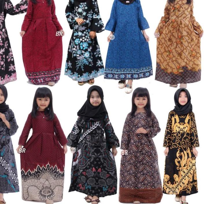 Flash Sale 경 Gamis Batik Anak - Umur 3 sampai 10 tahun - gamis batik Pekalongan - bisa ecer dan gros