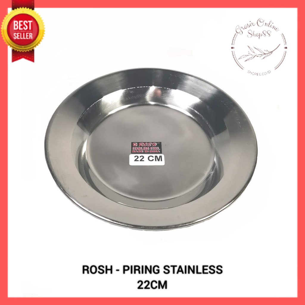 [GOS] C202 - Piring Stainless 20cm ROSH - Soup Plate 20cm