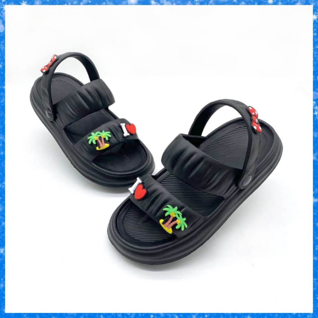 Sandal Wanita Dewasa Sandal Selop Jelly Karet Rumahan Korean Style Empuk Elastis Model Tali Belakang Terbaru