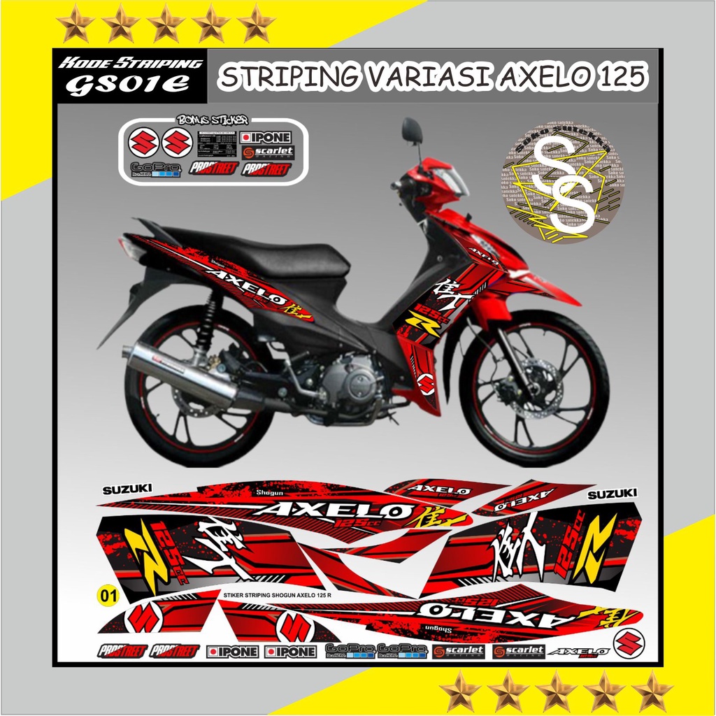 Sticker Striping Suzuki AXELO 125 - Variasi Decal Shogun Axelo 125R - Axelo 125R