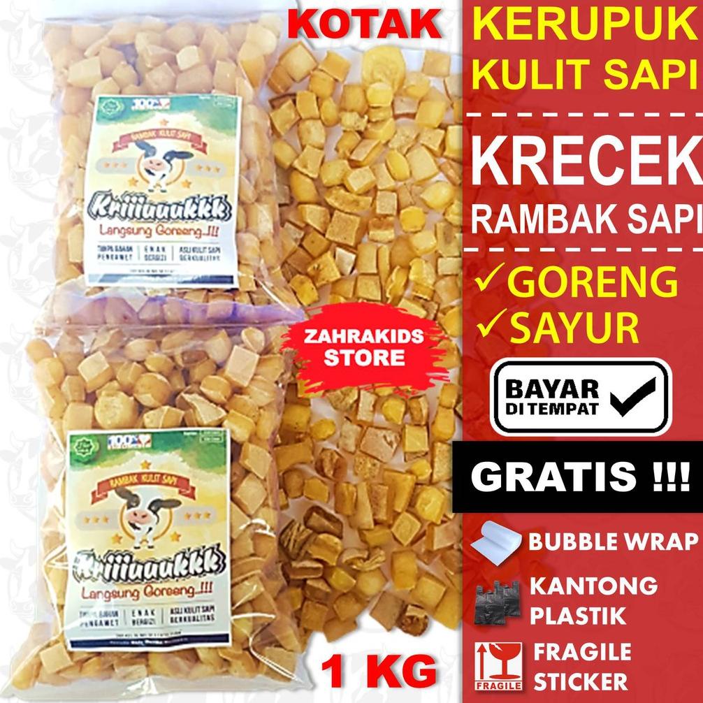 

[BAYAR DITEMPAT] Produsen Kerupuk Kulit Sapi Mentah 1Kg Krecek Rambak Kulit Sapi Asli Krecek Rambak Sapi Mojokerto