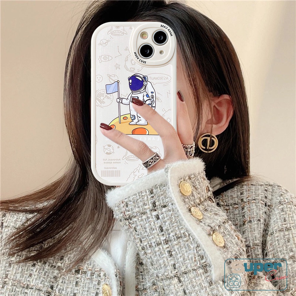 Untuk VIVO Y36 Y22 Y15 Y02 Y20 Y16 Y35 Y11 V25 E Y22s Y21s Y20i Y15s Y33s Y12i Y51A Y12 Y21 Y17 Y31 Y1S Y91C Y53sY51 Y50 Y15A Y91 Y95 Y20s Y30 Y21A Kartun Astronot NASA Soft Case