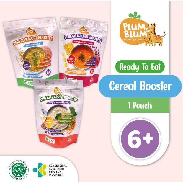 Plum &amp; Blum Cereal bubur bayi Oat Pasta Beef BUAH / Sereal buah Bb Booster -200gr mpasi bayi penambah berat badan