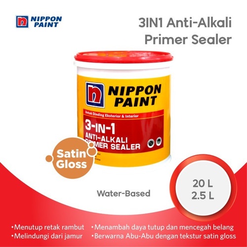 CAT DASAR/WALL SEALER/PRIMER NIPPON PAINT 3 IN 1 ANTI ALKALI (2,5 LITER)