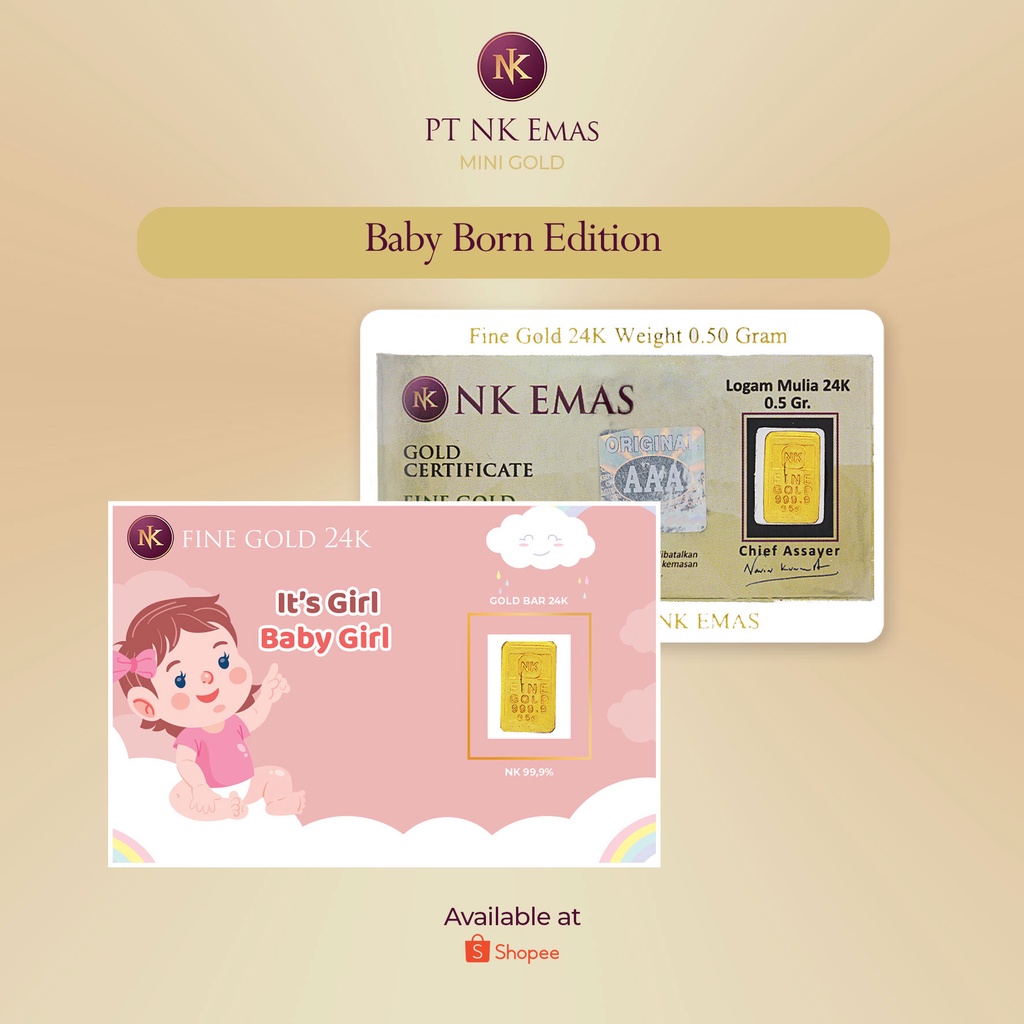 1 Pcs NK Mini Gold 0.5 Gram (Baby Born Envelopes Edition) A