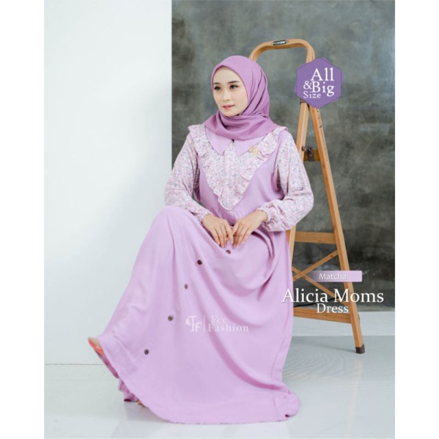 Alice dress mom // fee fashion // gamis mom and kids // gamis murah // gamis Rayon