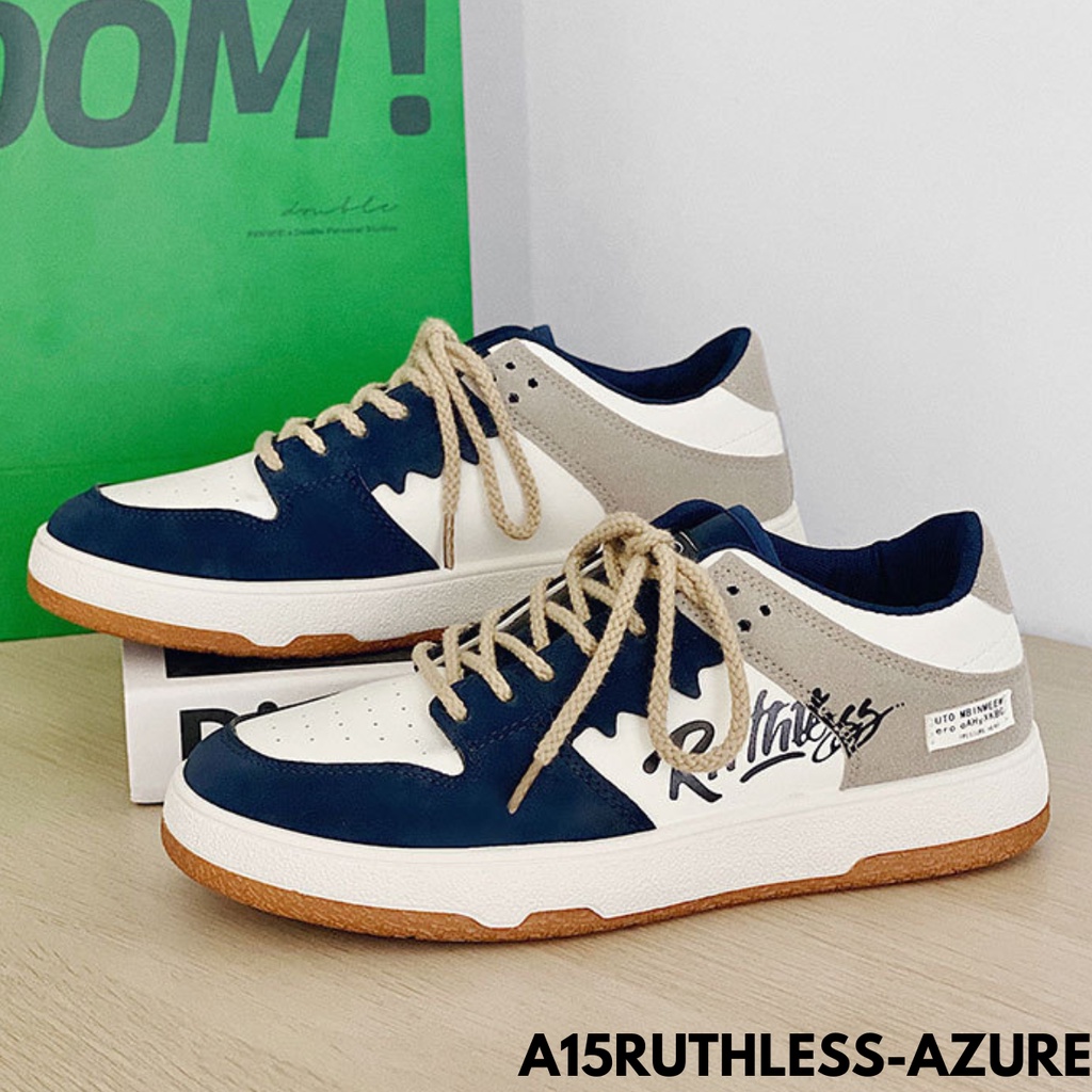 SEPATU SNEAKERS PRIA BERTALI KAMBINASI WARNA CAKEP KEKINIAN BAHAN PU BERKUALITAS IMPORT A15RUTHLESS