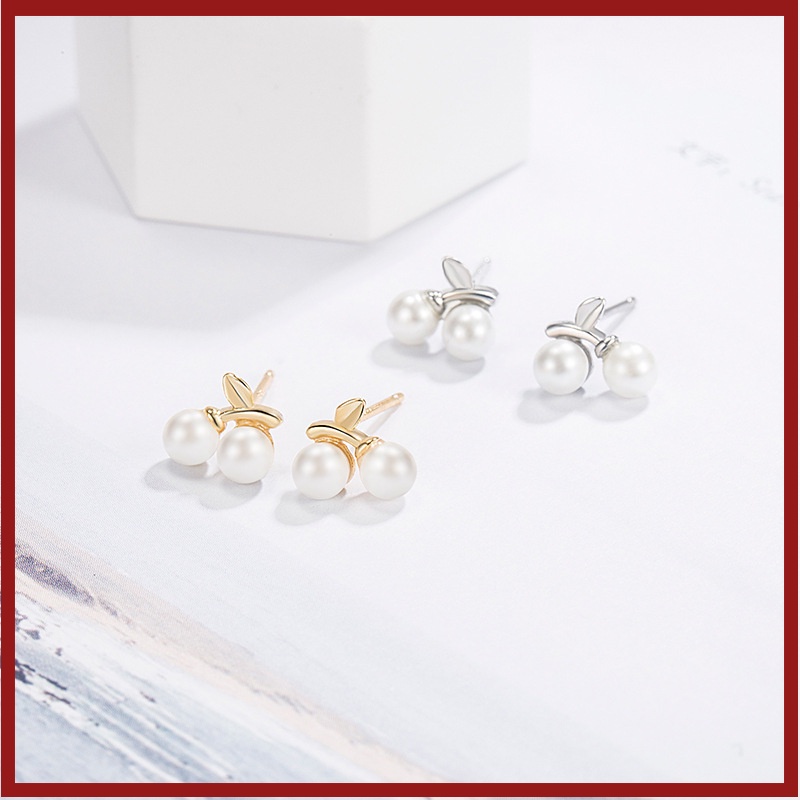 Anting Cherry Mutiara Shell Perempuan Manis Lucu U1423
