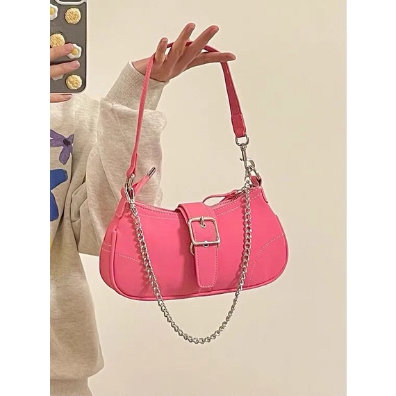 PINK MALL -Tas Ketiak Scrub Vintage Mawar Merah