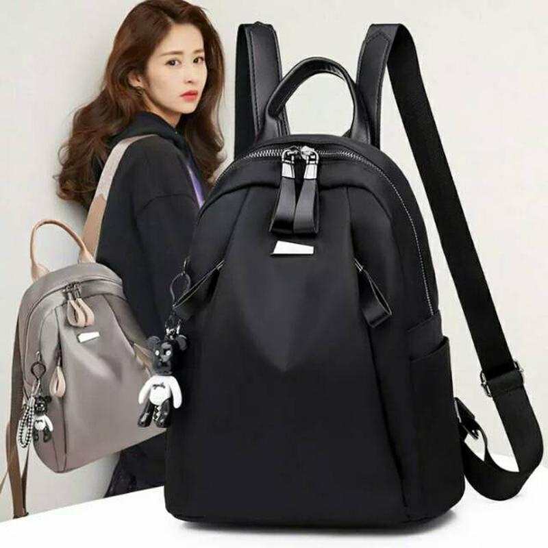 Jim*Honey Fanda Backpack Tas Ransel Style Klasik Js_Tas Ransel Anti Air Backpack Wanita Hitam Motif 