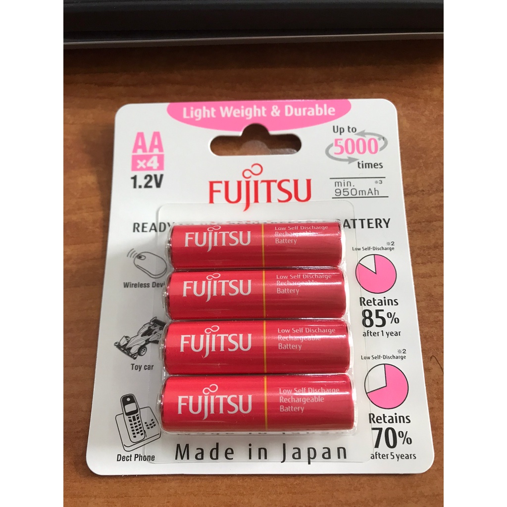 Baterai Fujitsu Pink AA 950mah Isi 4 Rechargeable Limited Original