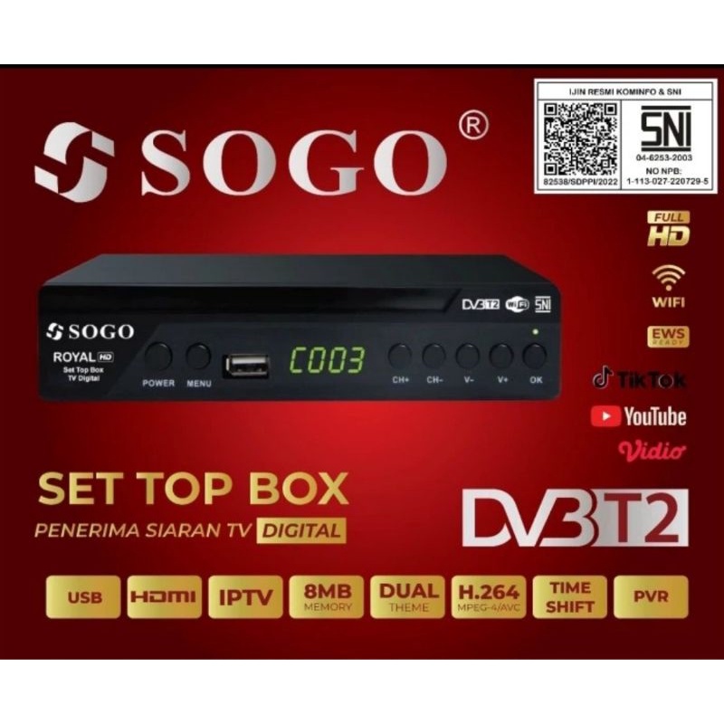 STB SOGO set top box TV receiver tv digital