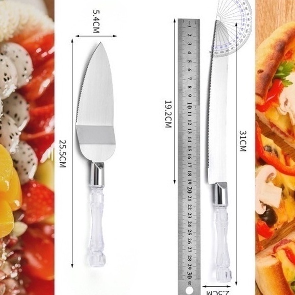 Pisau Kue / Pisau Roti Pancake Stainless Steel 2pcs Set