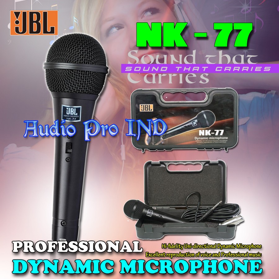 JBL Microphone Kabel NK-77 Super Body Besi -Hitam Plus Koper