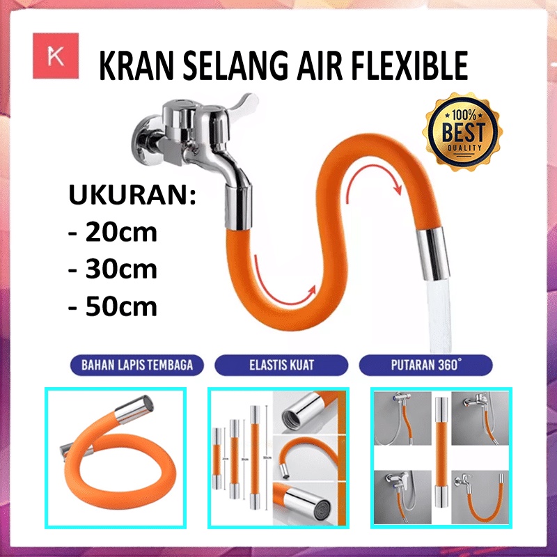 ANG SAMBUNGAN KRAN SELANG AIR 20CM 30CM 50CM / SAMBUNGAN KERAN AIR ELASTIS FLEXIBLE UNIVERSAL 360Derajat