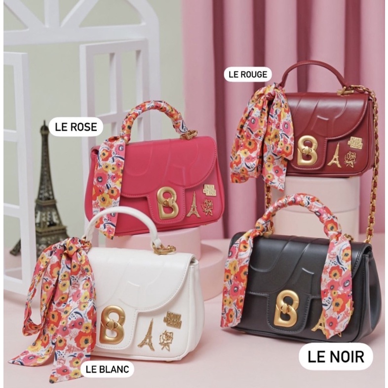 LENGKAP emily alma flap bag small medium black red pink white le noir le rose le blanc le rouge leno