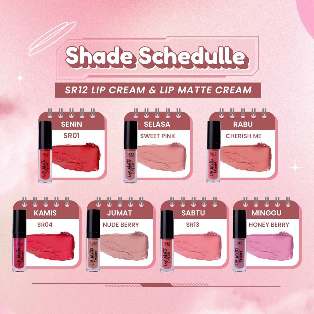 Lipstik SR12 | Lip Cream SR12 | Lip Matte Cream SR12 | Lip Mousse Cream SR12 | Kosmetik Bibir | Pelembab Bibir SR12 Skincare