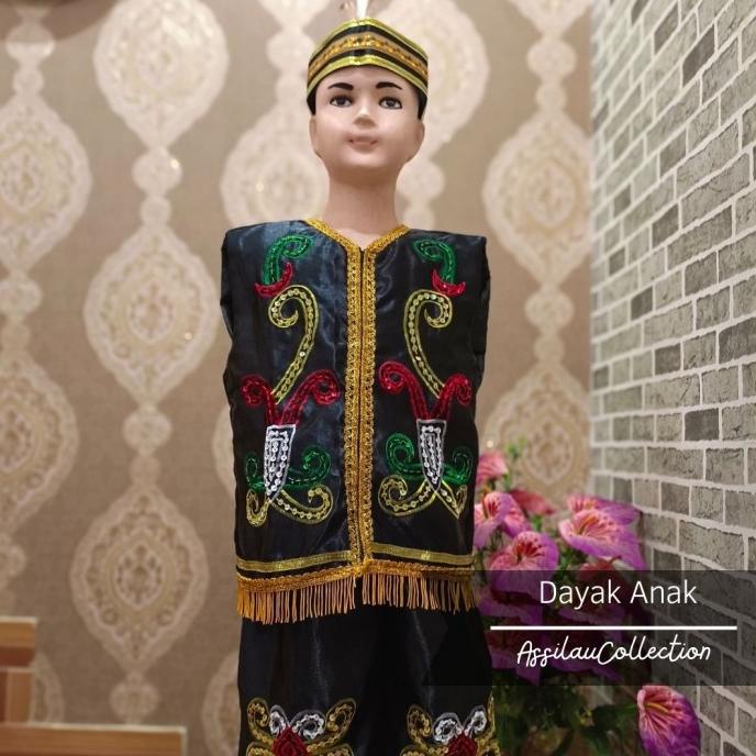 Baju Adat Anak Kalimantan Timur/Dayak satuan (Laki/Cewek)