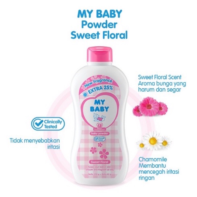 My Baby Powder Soft Gent| Sweet Floral| Fresh Fruit| Biang Keringat|Telon Plus|Bedak Bayi | Mybaby