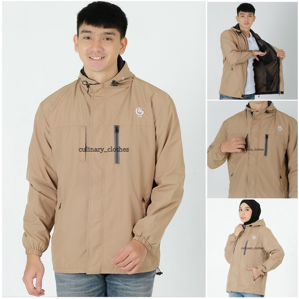 Jaket Pria Terbaru Waterproof Type Original FCF size M L XL XXL / Jaket Gunung Pria Jumbo Anti Air