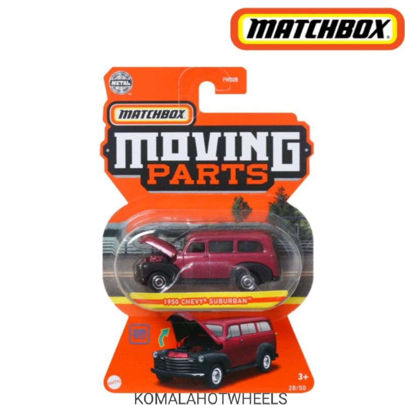 Matchbox 1950 Chevy Suburban Moving Parts Merah