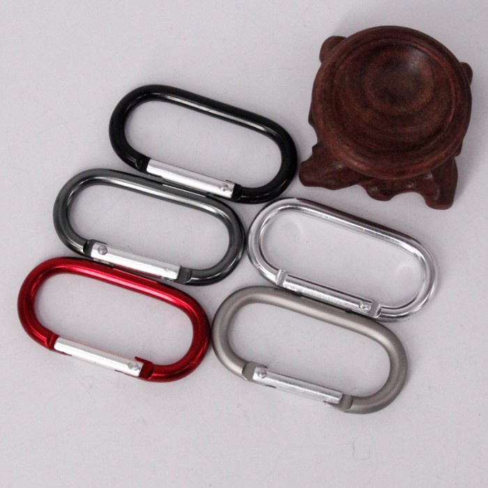 Carabiner D OVAL Polos Karabiner Gantungan Kunci Keychain Buckle Murah