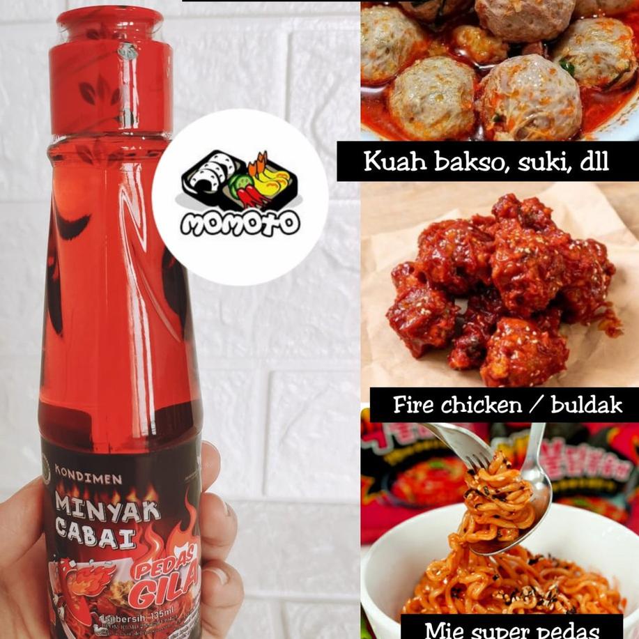 

ゟ Kondimen Minyak Cabai Spicy / Minyak Cabe Pedas / Chili Oil 135 ML ら