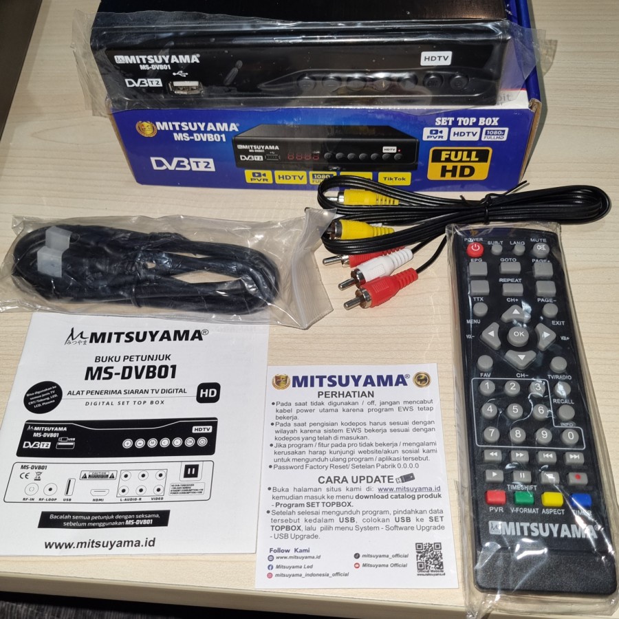 set top box tv digital Merk Mitsuyama DVB/T2 SNI MS-DVB01 bisa youtube