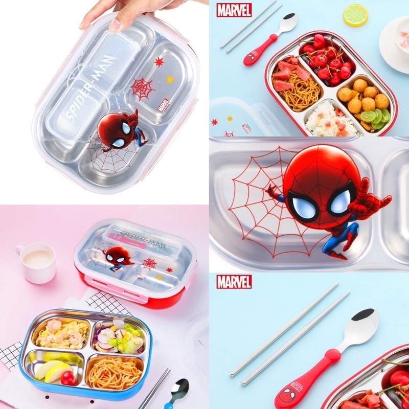 children stainless lunch box kotak makan sekat anti karat anak