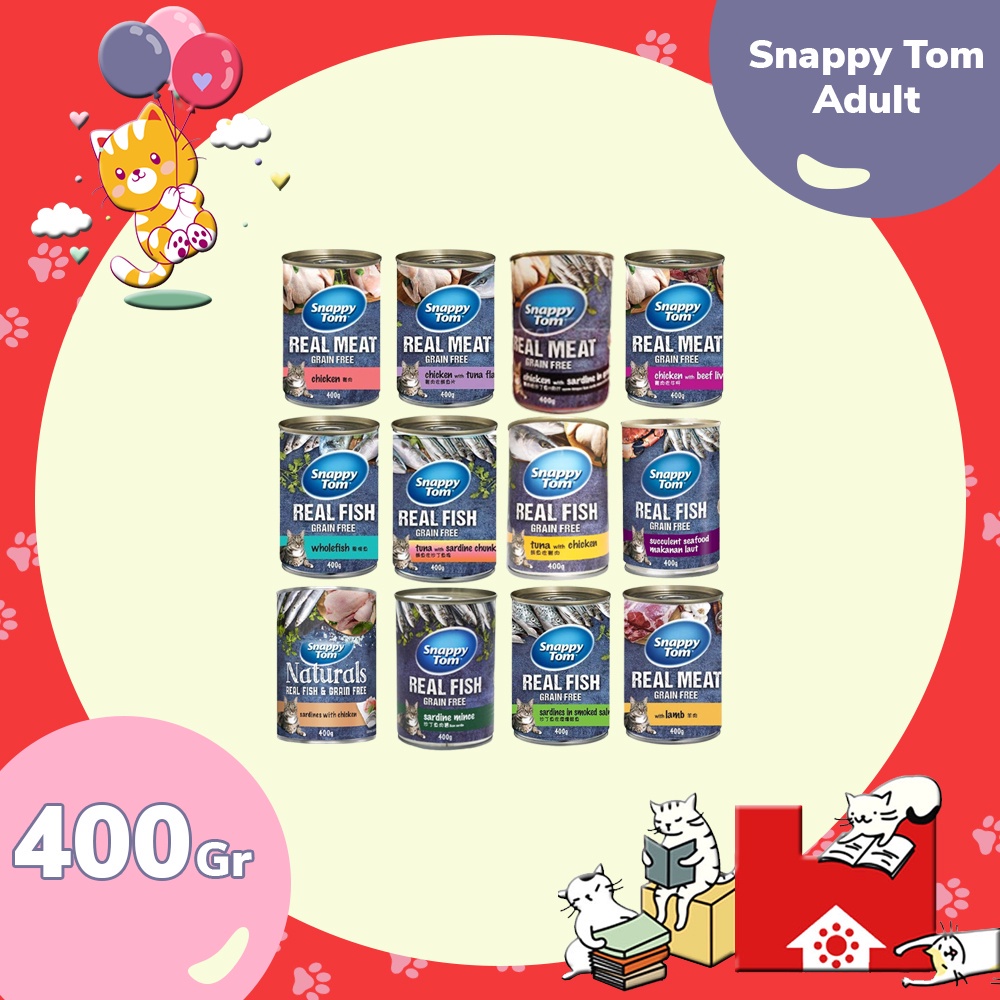 Snappy Tom Adult 400gr - Makanan Kucing Dewasa SnappyTom Kaleng 400 gr