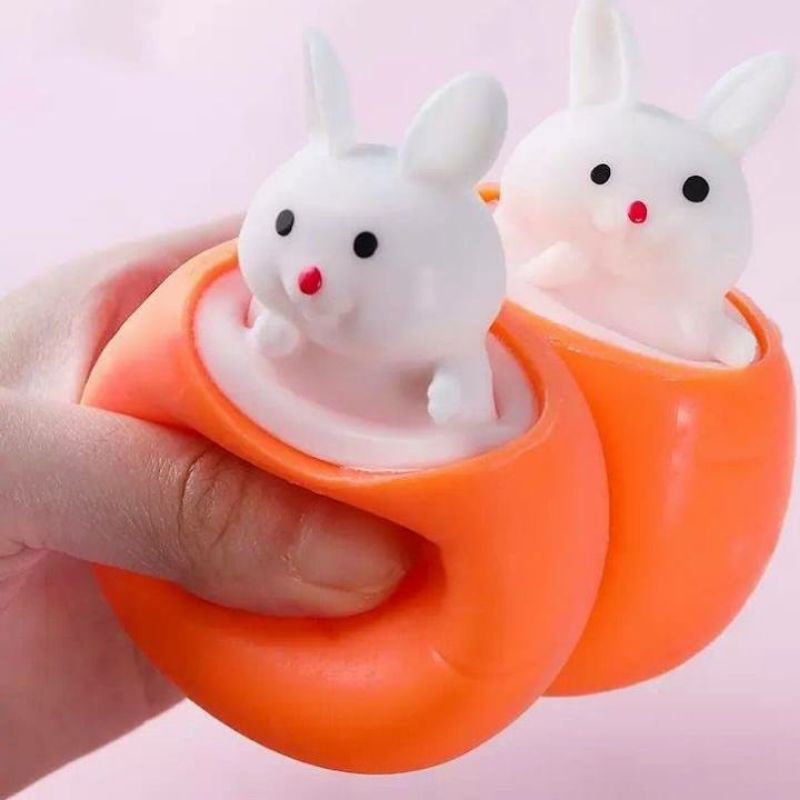 Squishy kelinci wortel / mainan squishy kelinci / pop it kelinci