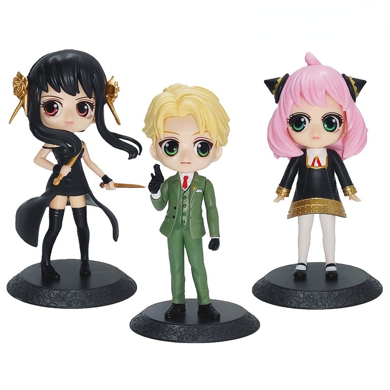 Anime Spy X Family Action Figure Anya Forger Yor Loid Kawaii Qposket Figural PVC Model Mainan Anak Hadiah Ulang Tahun