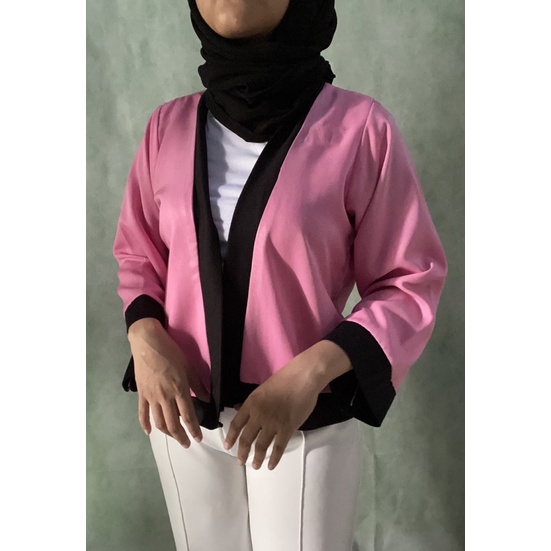 Preloved/Thrift Kimono Outer Black and Pink Korean Style