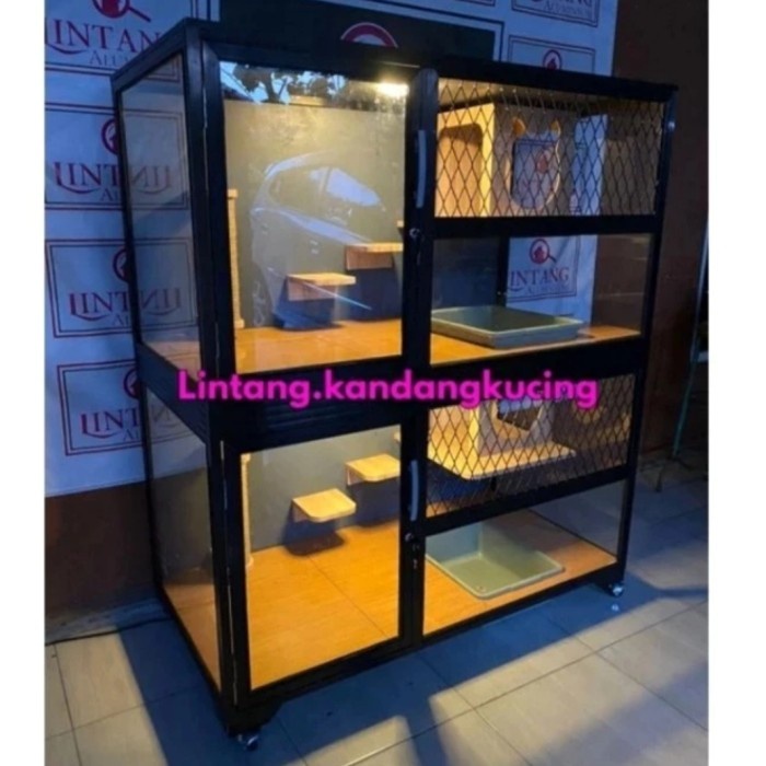 KANDANG HEWAN 2 LANTAI ALUMUNIUM KUCING