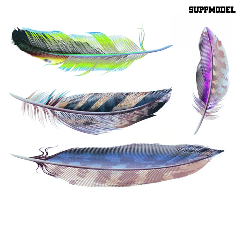 [Dekorasi] 1set Kreatif Bulu Warna-Warni Body Mobil Stiker Cermin Hias Decal Decor