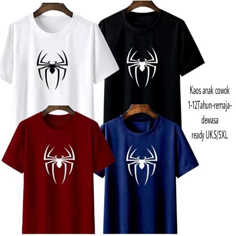 ATASAN KAOS SPIDERMAN JARING LABA LABA ANAK COWOK USIA 1-12TAHUN/REMAJA DEWASA/KAOS ANAK LAKI LAKI