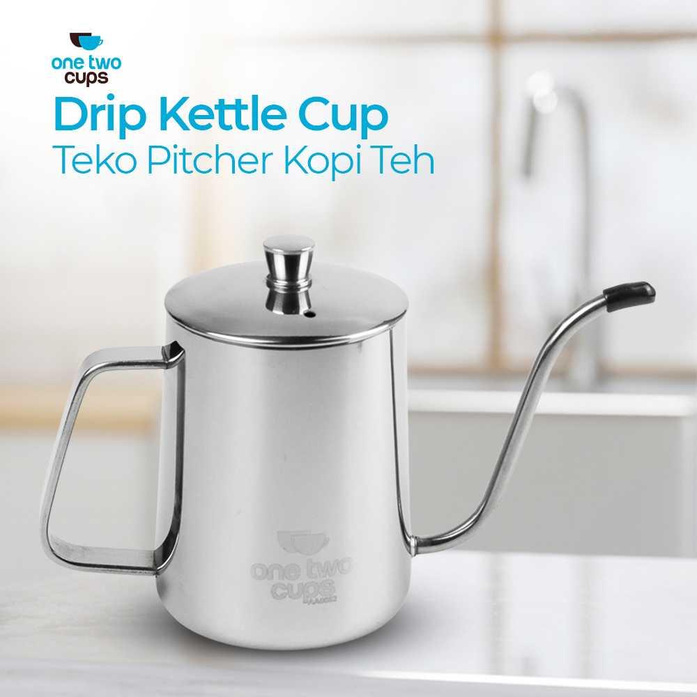 One Two Cups Teko Pitcher Kopi Teapot Drip Kettle Cup Stainless Steel - AA0052