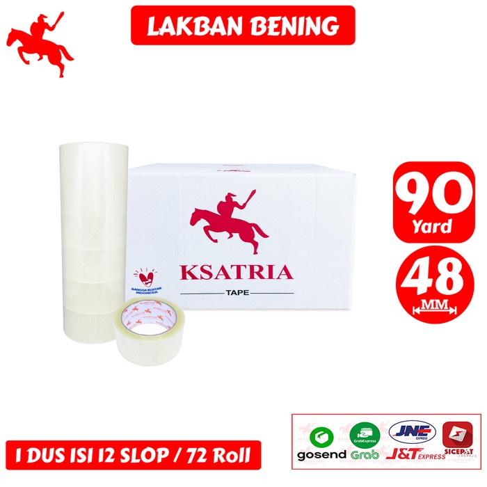 

Lakban Bening KSATRIA Tape 90 Yard (1 Dus)