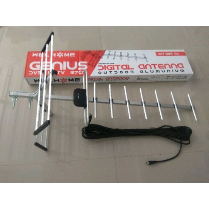 WELHOME GENIUS ANTENA DIGITAL OUTDOOR WH-888 KABEL 10METER bisa untuk set top box/tv digital