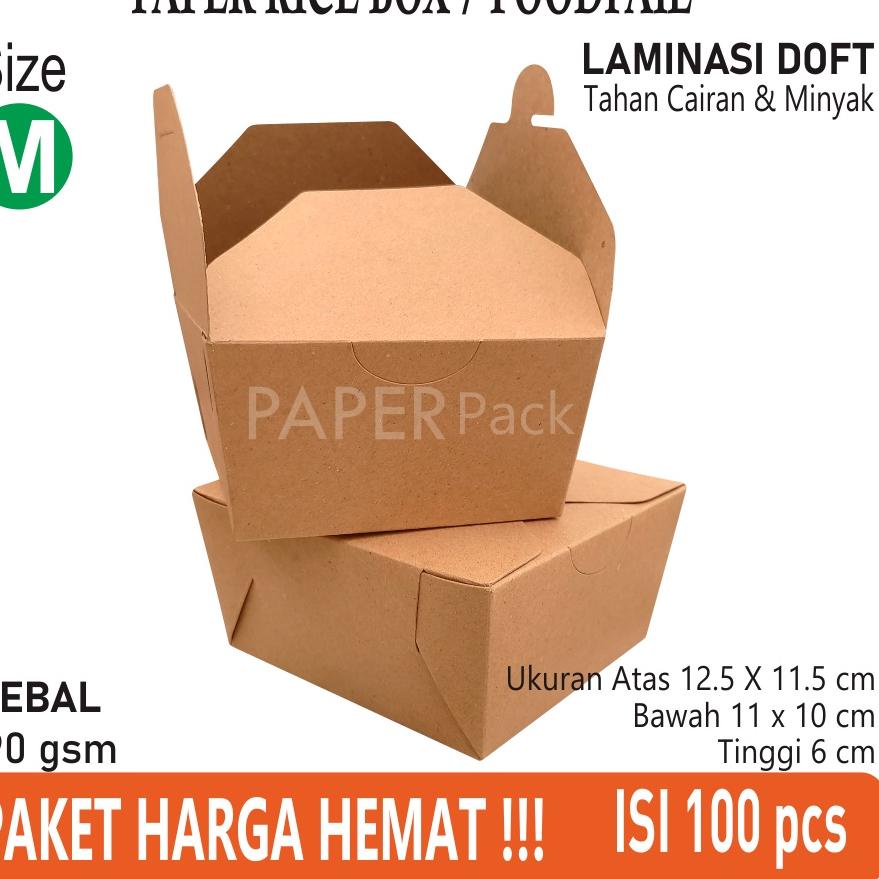 

Hot Surprise FOOD PAIL PAKET 100PCS/PAPER RICE BOX SEDANG/RICEBOWL/DUS MAKANAN/DUS NASI GORENG AYAM GEPREK/PAPER LUNCH BOX